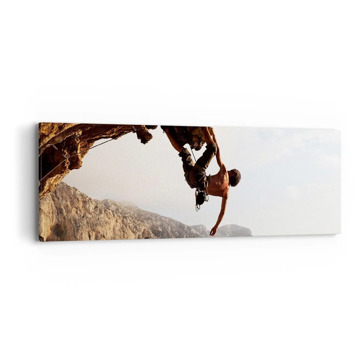 Obraz na plátně - Svět smrsknutý v ruce na sesuvu balvanu - 90x30 cm