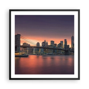 Plakát v černém rámu - Ponořené do liliového ticha - 60x60 cm