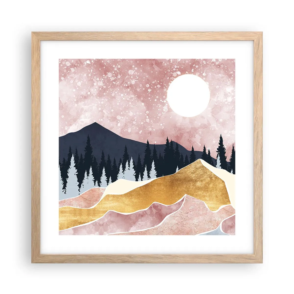 Plakát v rámu světlý dub - Noční hlídka - 40x40 cm