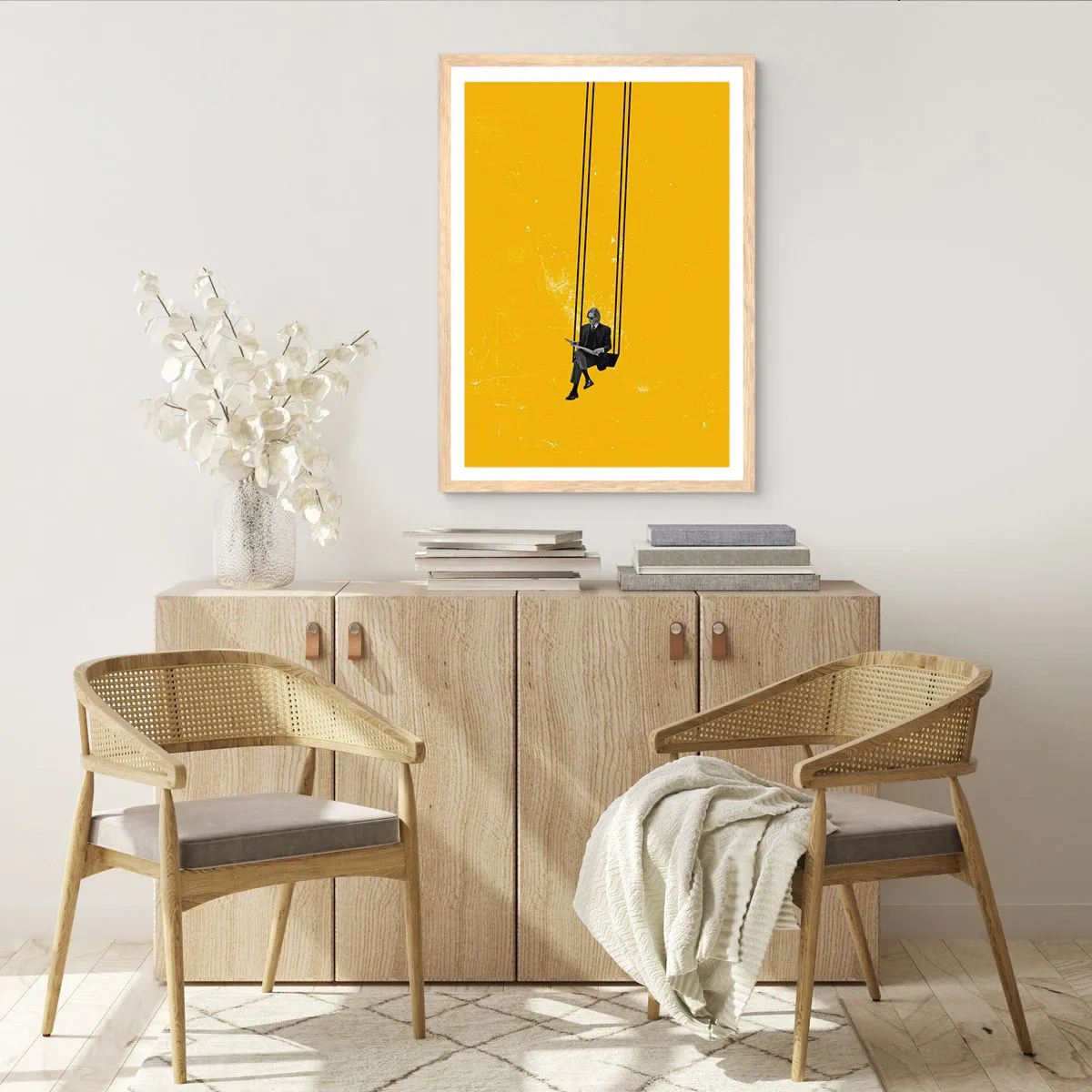 Plakát v rámu světlý dub - Den jako každý jiný - 70x100 cm