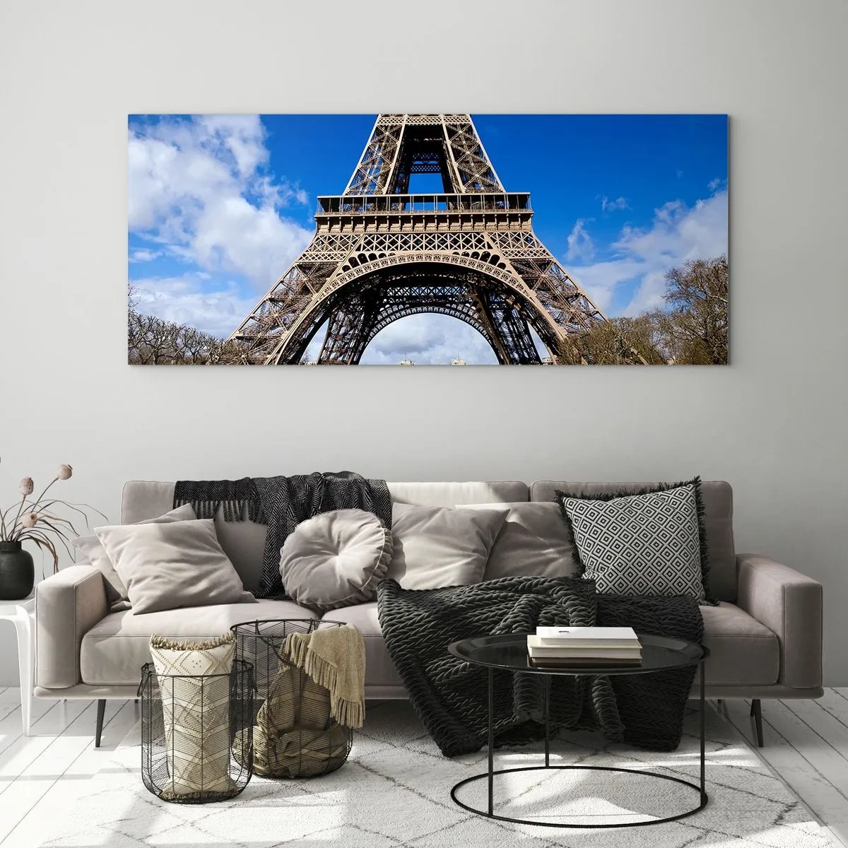 Obraz na skle - Celá Paříž u jejích nohou - 100x40 cm