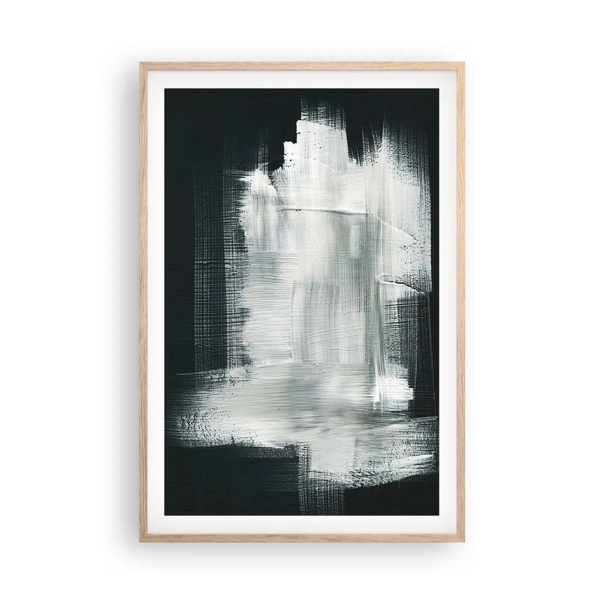 Plakát v rámu světlý dub - Utkané svisle a vodorovně - 61x91 cm