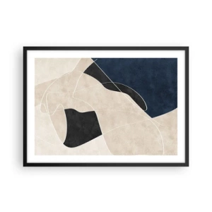 Plakát v černém rámu - Abstraktní kompozice – kontrast barev - 70x50 cm