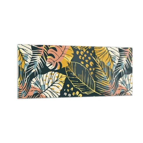 Obraz na skle - Listová fantazie - 100x40 cm
