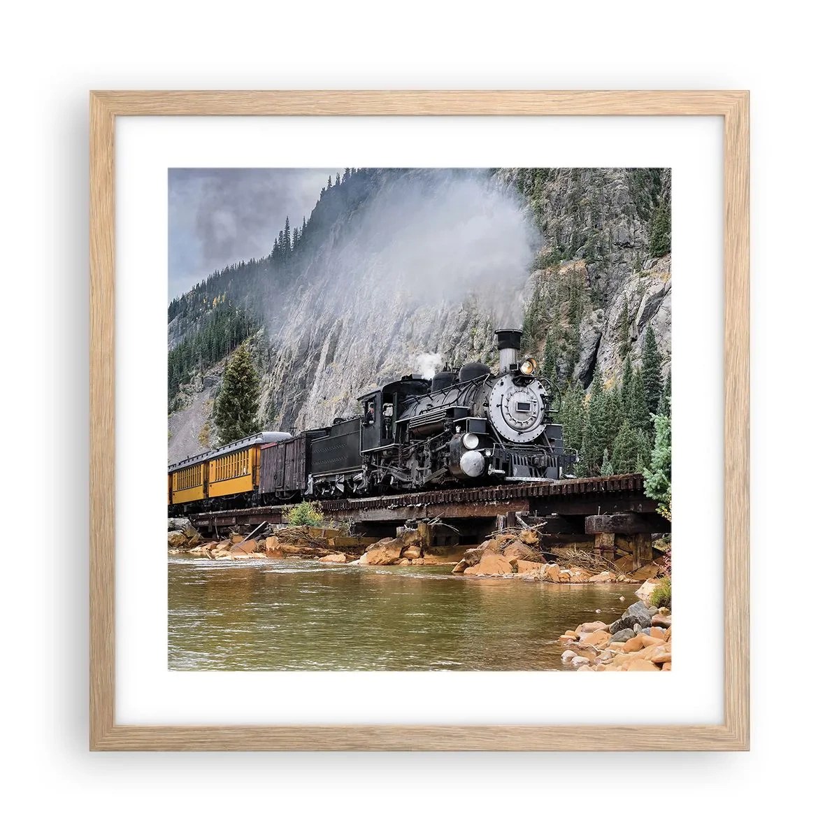 Plakát v rámu světlý dub - Kampak? Kam? - 40x40 cm