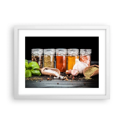 Plakát v bílém rámu - Aby měl život chuť - 40x30 cm