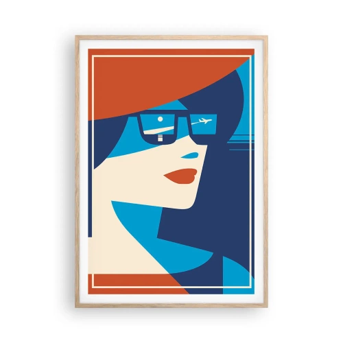 Plakát v rámu světlý dub - Prázdninová cesta - 70x100 cm