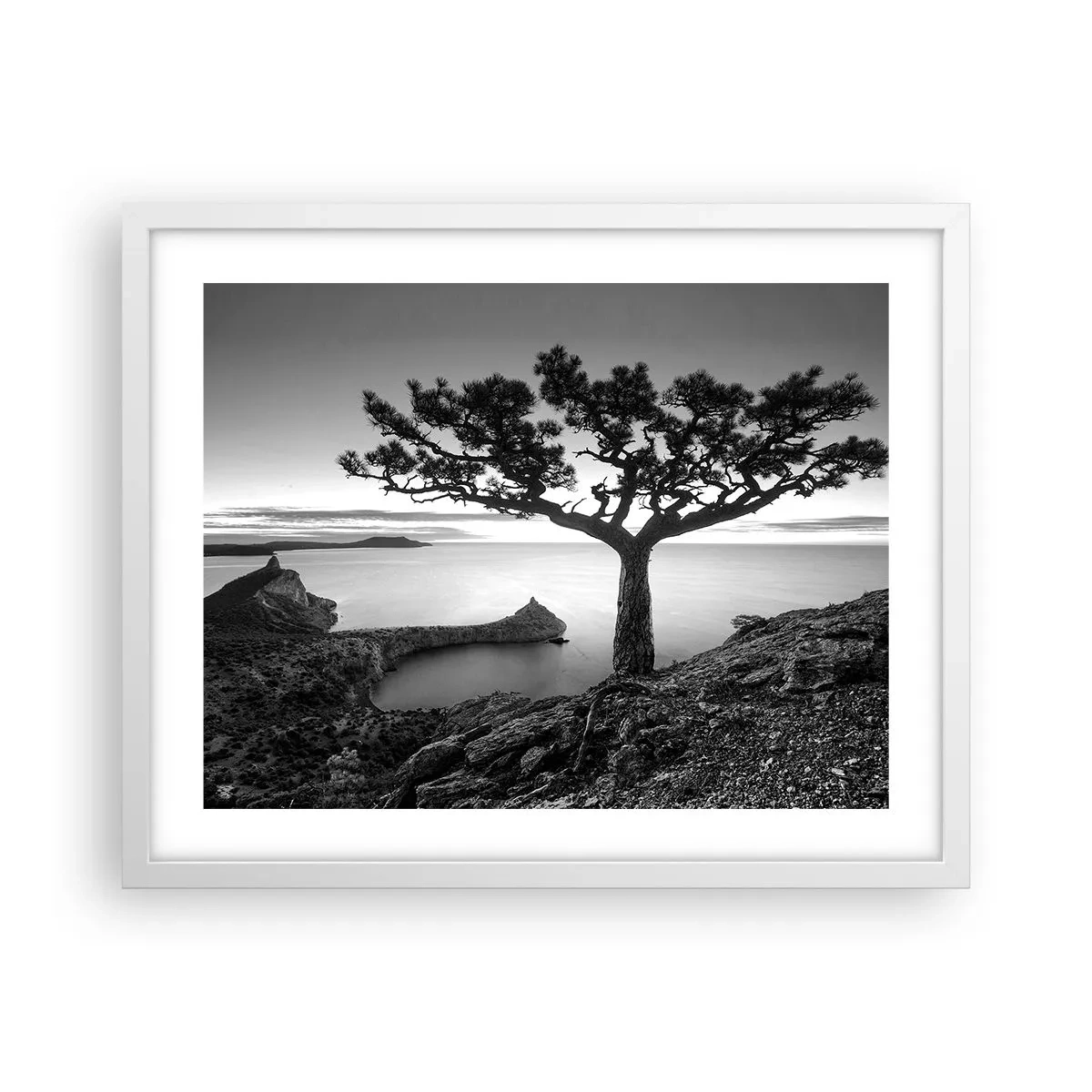 Plakát v bílém rámu - Klid až k horizontu - 50x40 cm