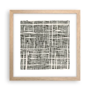 Plakát v rámu světlý dub - Tkaná kompozice - 30x30 cm
