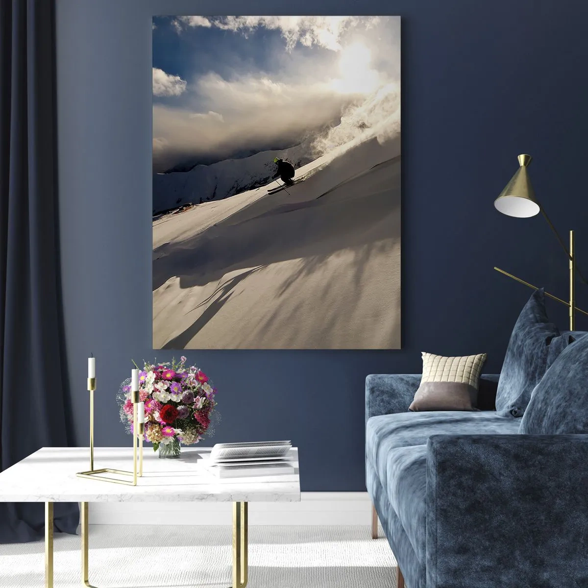Obraz na skle - Přijatá výzva hor - 50x70 cm