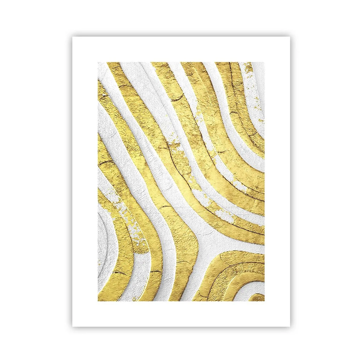 Plakát - Kompozice v bílé a zlaté - 30x40 cm