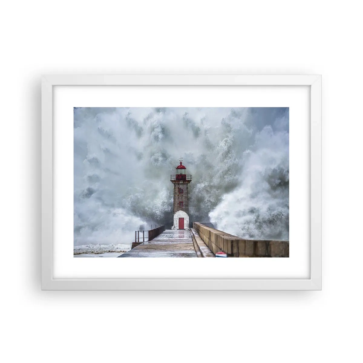 Plakát v bílém rámu - Hukot vody, šum větru - 40x30 cm