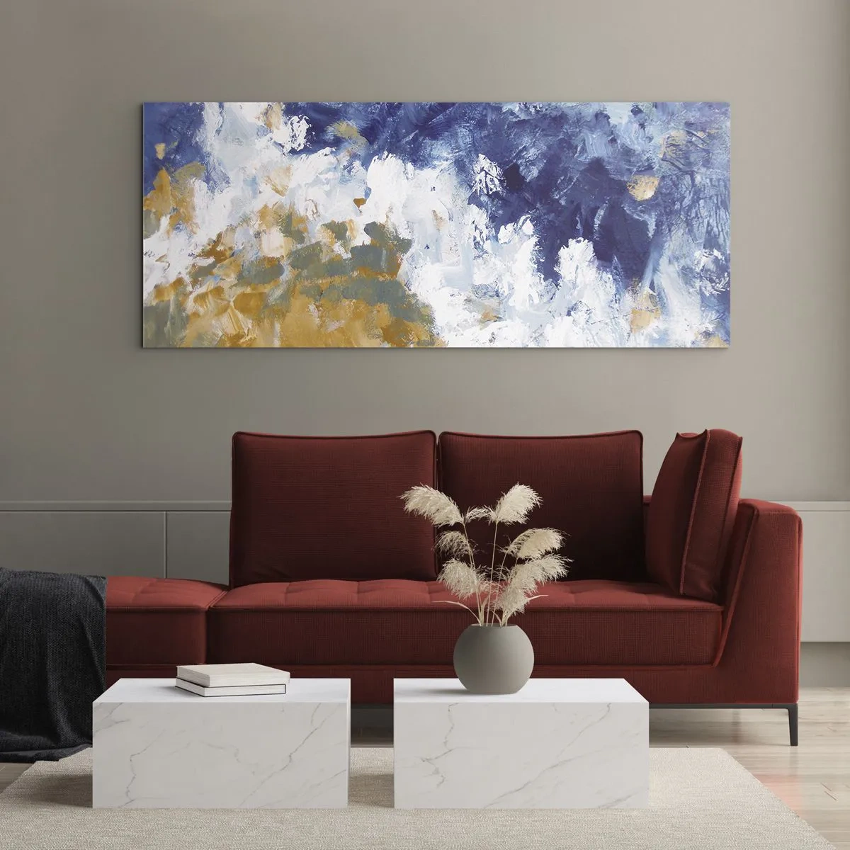Obraz na skle - Tanec živlů - 100x40 cm