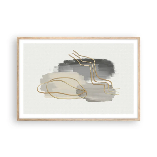 Plakát v rámu světlý dub - Trvání a pohyb - 91x61 cm