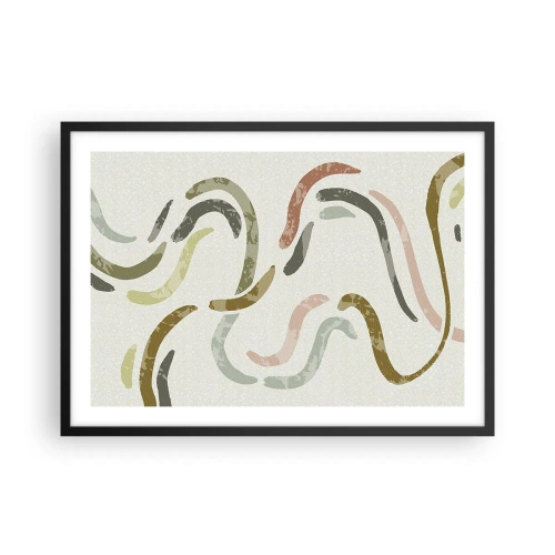 Plakát v černém rámu - Radostný tanec abstrakce - 70x50 cm