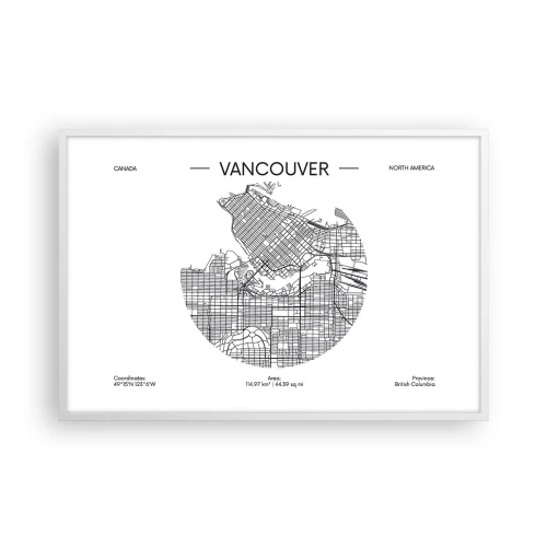 Plakát v bílém rámu - Anatomie Vancouveru - 91x61 cm
