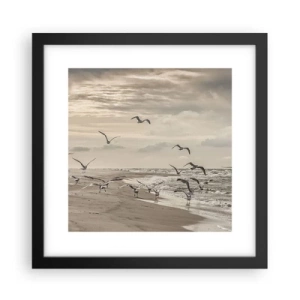 Plakát v černém rámu - Šumění moře, zpěv ptáků - 30x30 cm