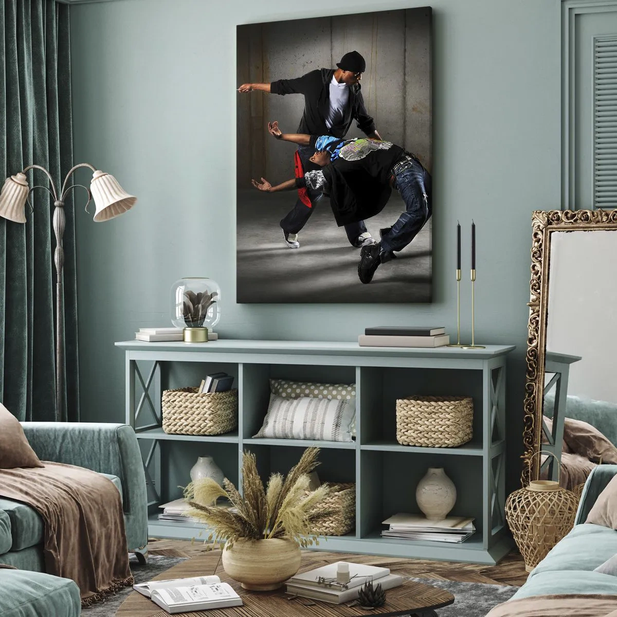 Obraz na plátně - Tančící s pouličním větrem - 55x100 cm