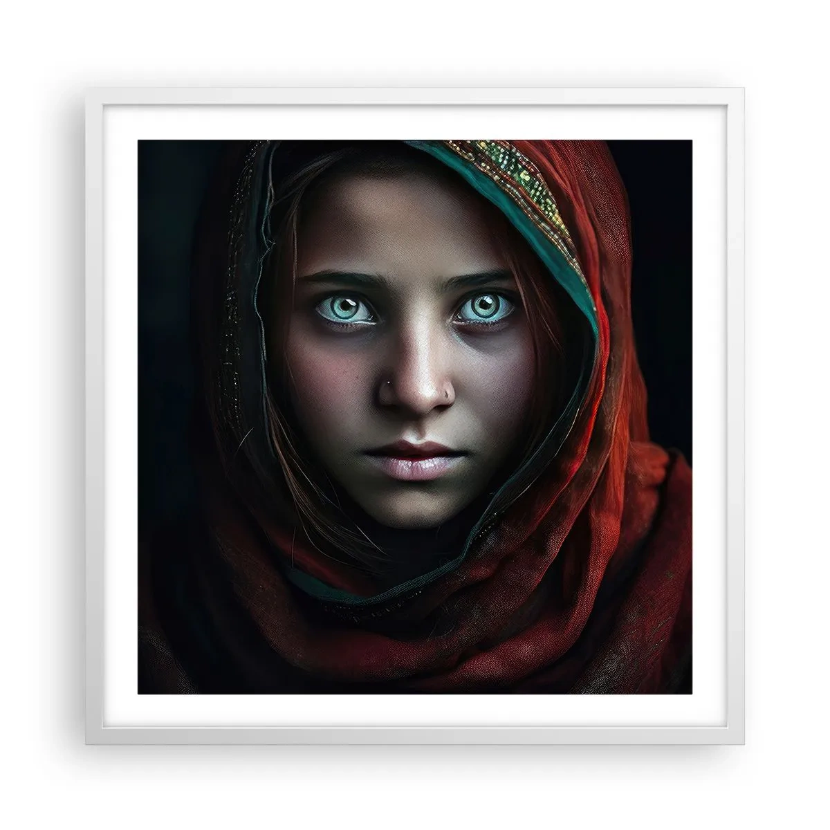 Plakát v bílém rámu - Východní princezna - 60x60 cm