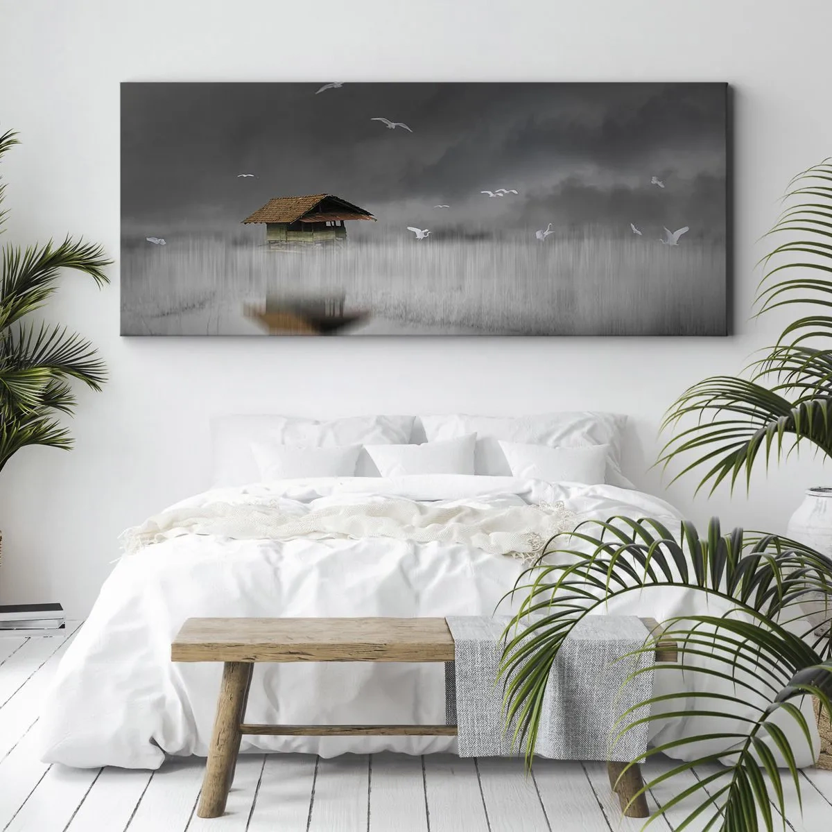 Obraz na plátně - Úkryt před deštěm - 160x50 cm