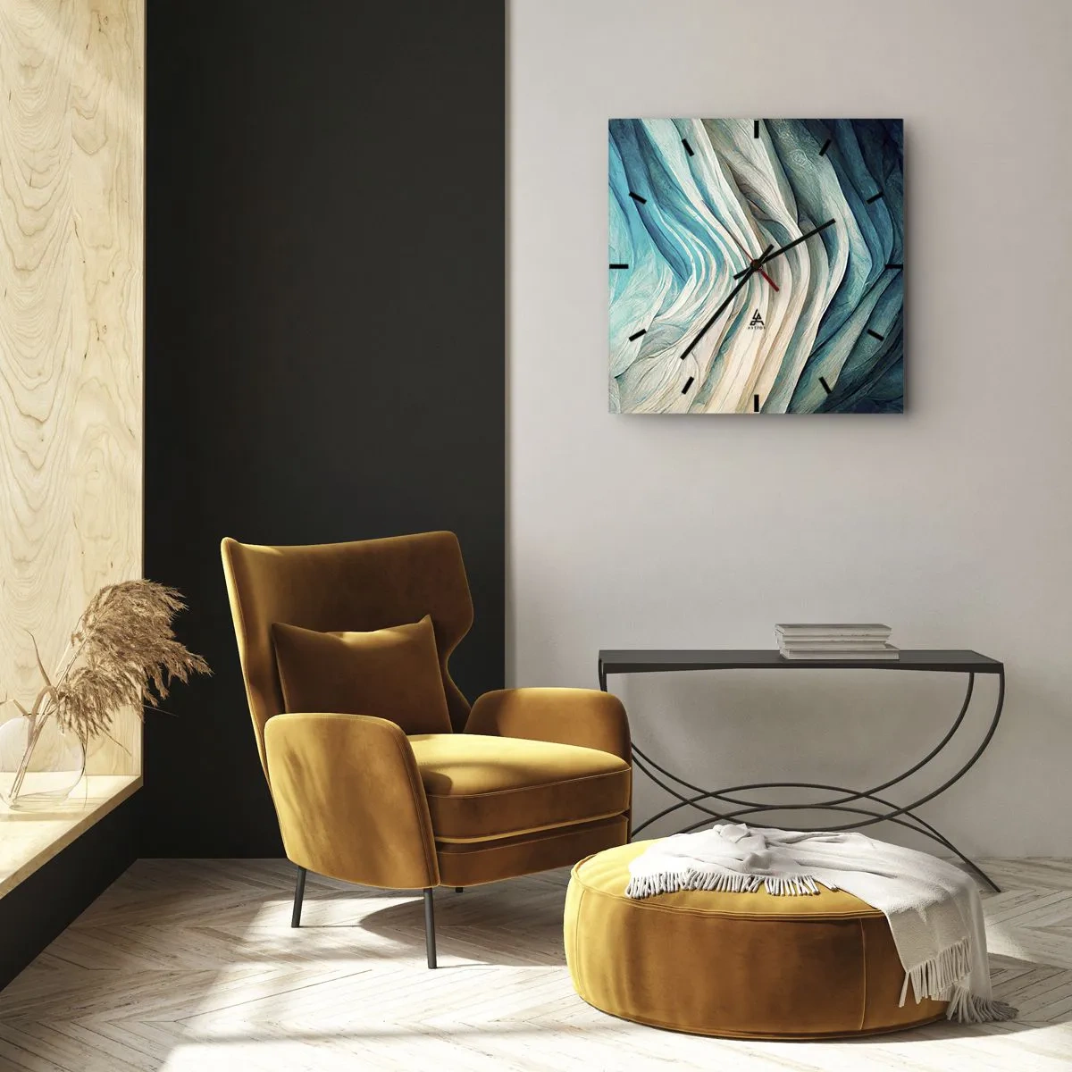 Nástěnné hodiny - Modrá neukojitelnost - 30x30 cm