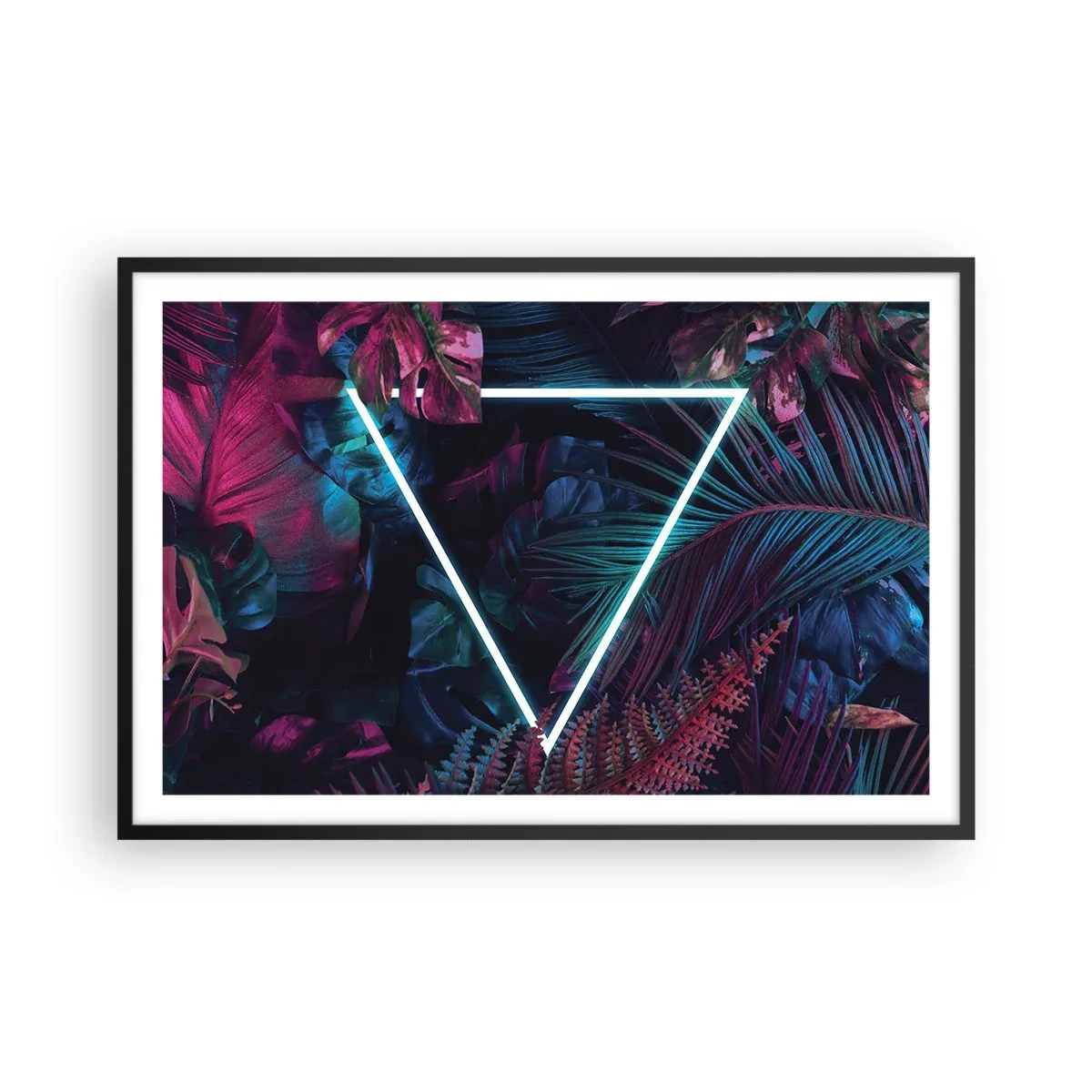 Plakát v černém rámu - Zahrada v disco stylu - 91x61 cm
