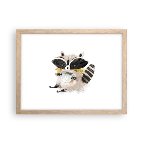 Plakát v rámu světlý dub - Můj přítel mýval - 40x30 cm