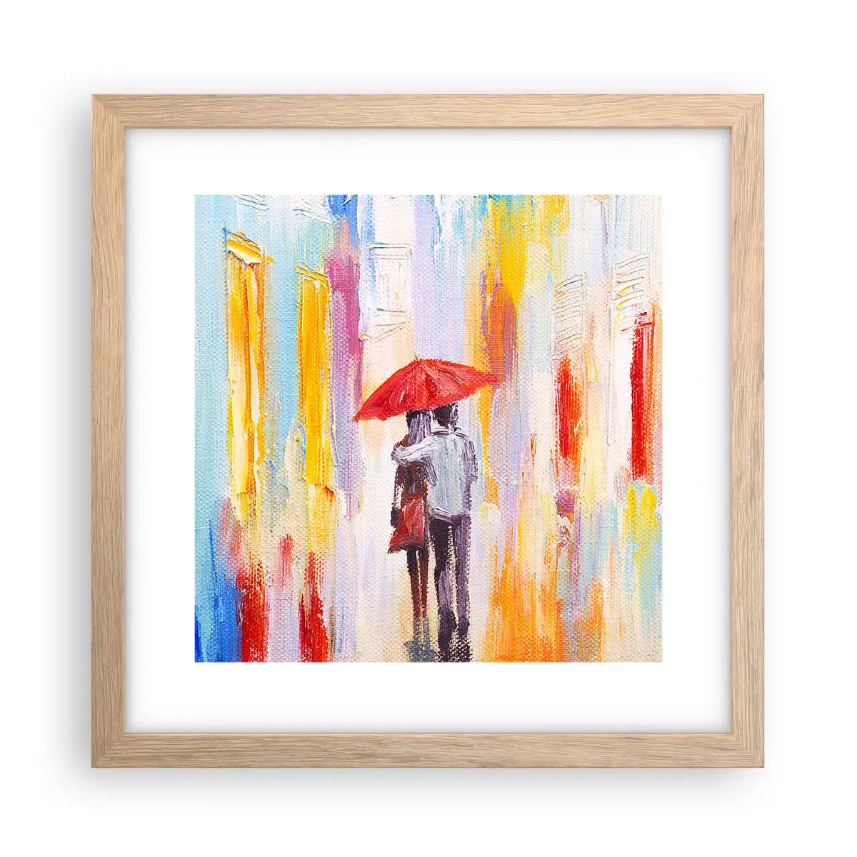 Plakát v rámu světlý dub - Ať prší dál - 30x30 cm