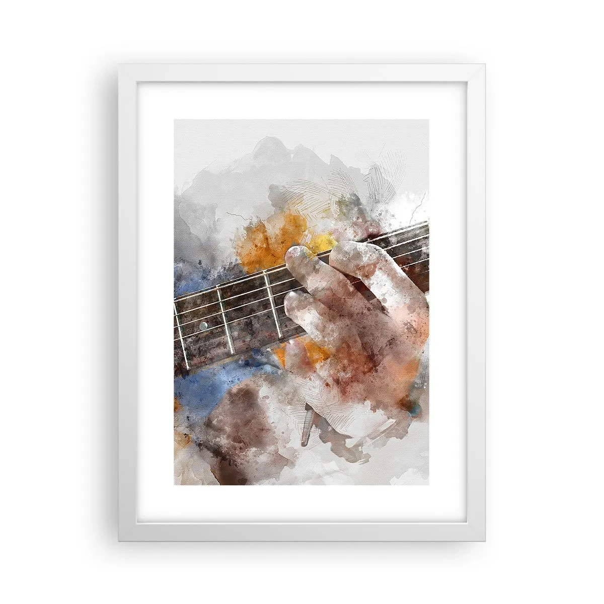 Plakát v bílém rámu - Poezie mezi strunami - 30x40 cm