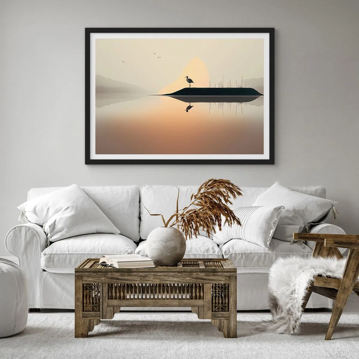 Plakát v černém rámu - Pán na jezeře - 70x50 cm