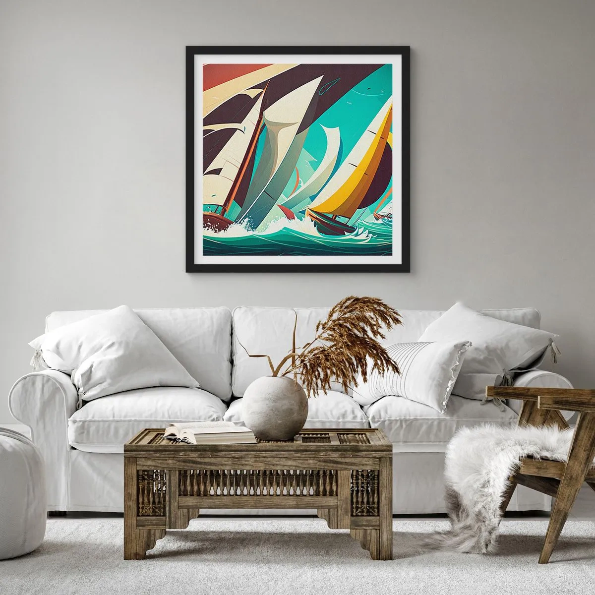 Plakát v černém rámu - Jak vycházet s živly - 50x50 cm