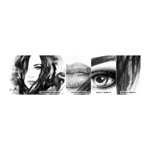 Vzor Fototapety Samolepicí Deluxe Sticker - Portrét dámy v černé a bílé - Abstrakce, ženská tvář, Portrét - 100x30 cm