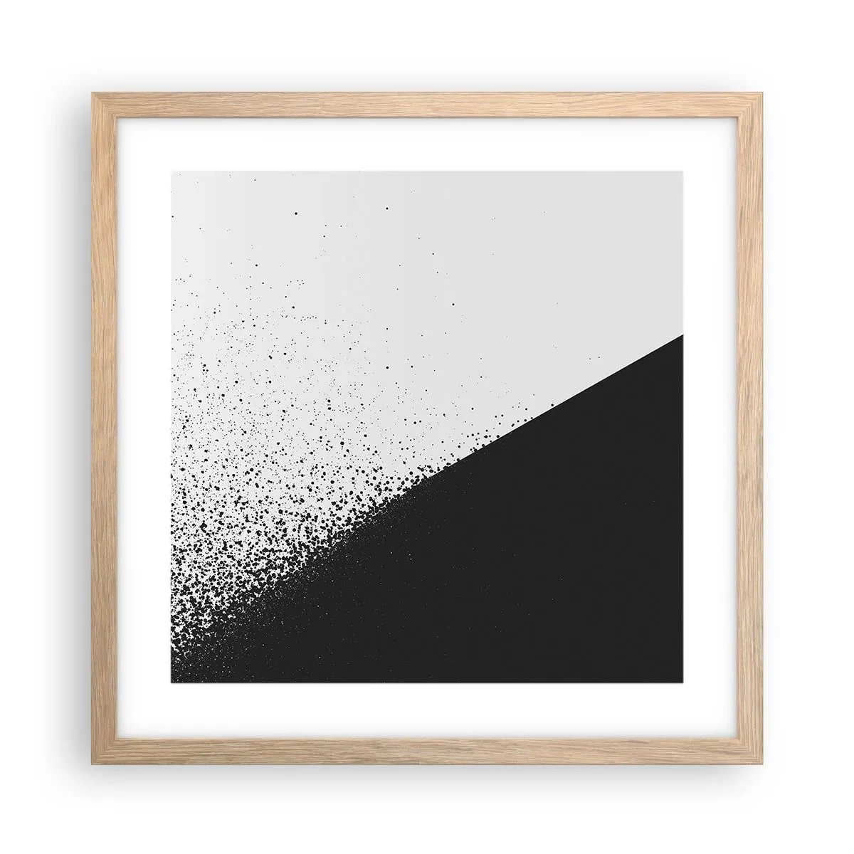 Plakát v rámu světlý dub - Rychleji a rychleji, více a více - 40x40 cm