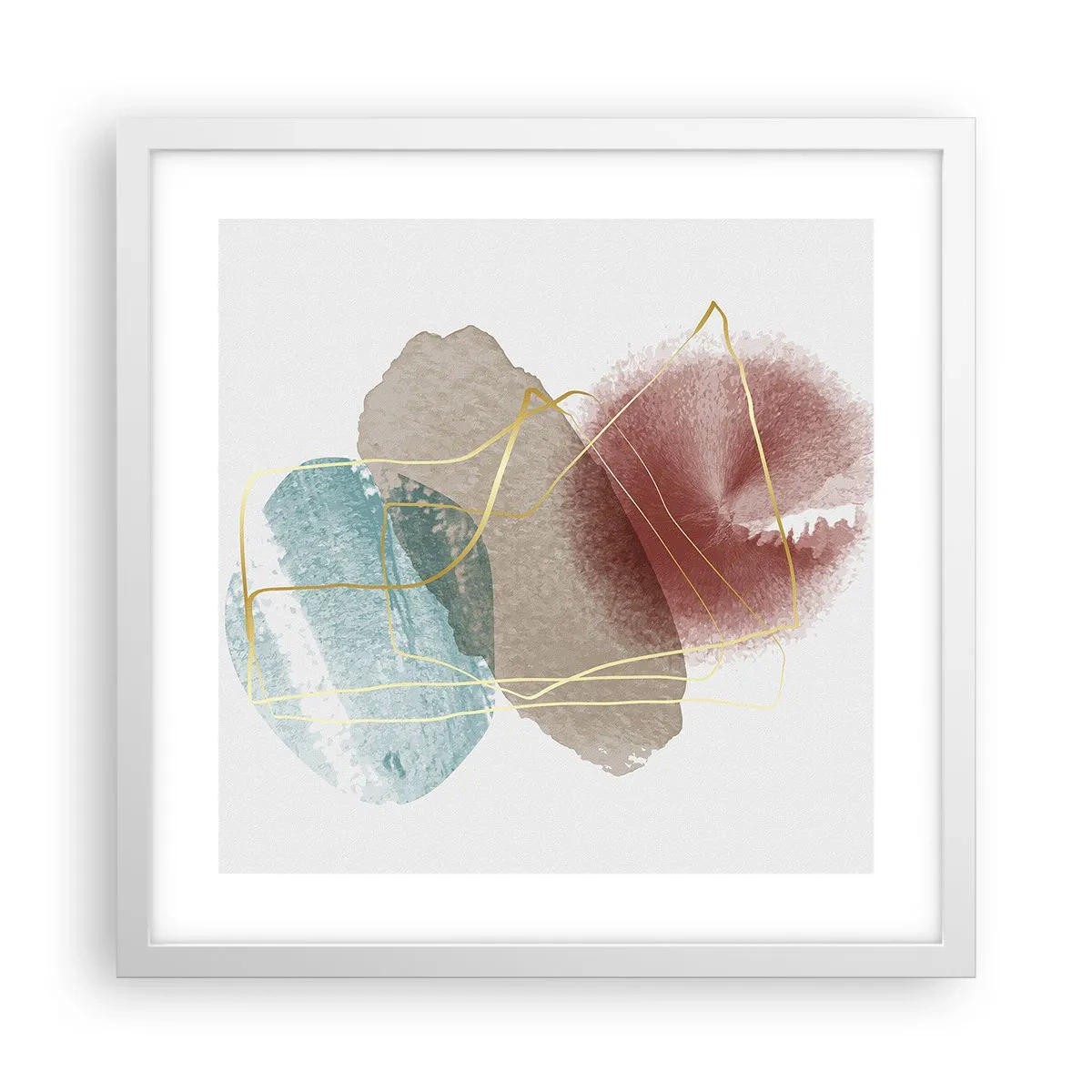 Plakát v bílém rámu - Korálky prostoru - 40x40 cm