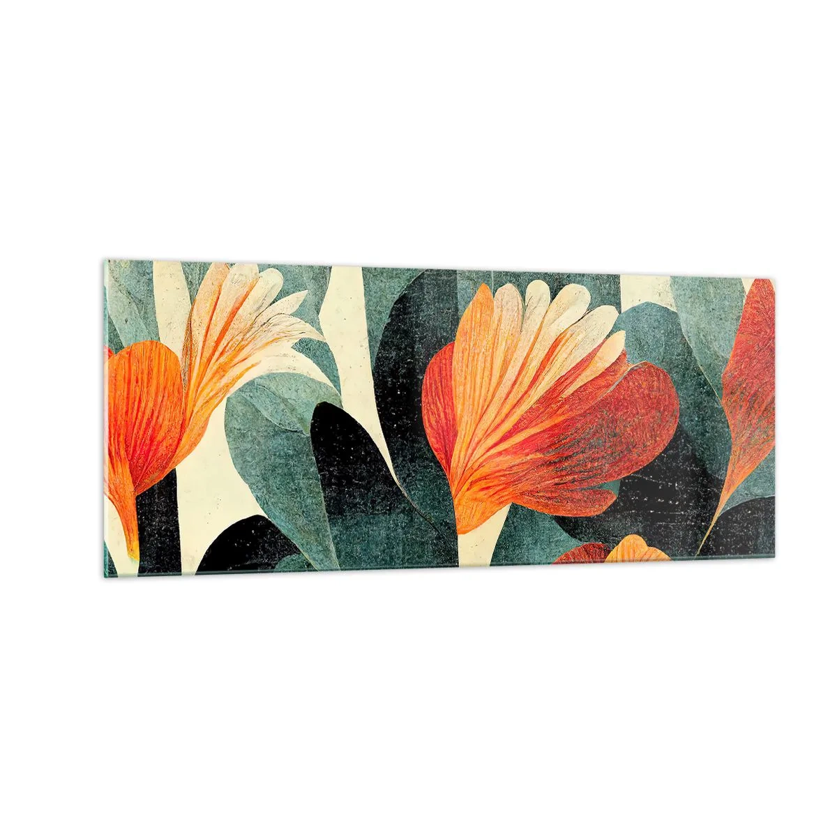 Obraz na skle - Tropické horko a chlad zeleně - 100x40 cm