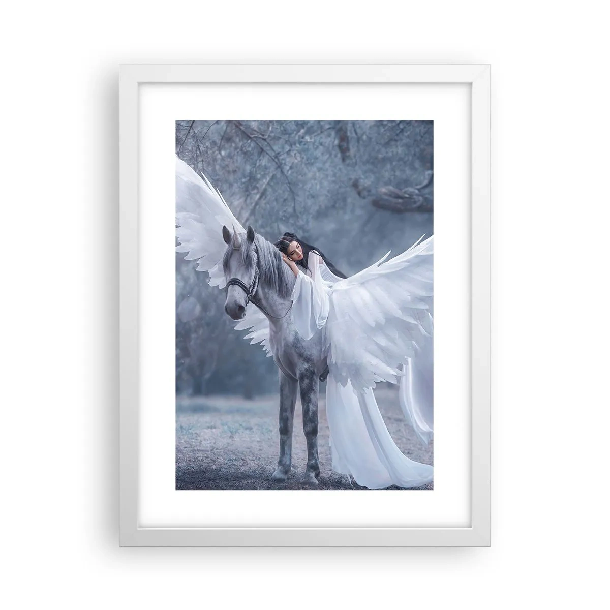 Plakát v bílém rámu - Nadšený okamžik - 30x40 cm