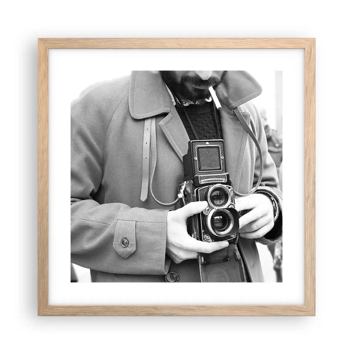 Plakát v rámu světlý dub - V retro stylu - 40x40 cm