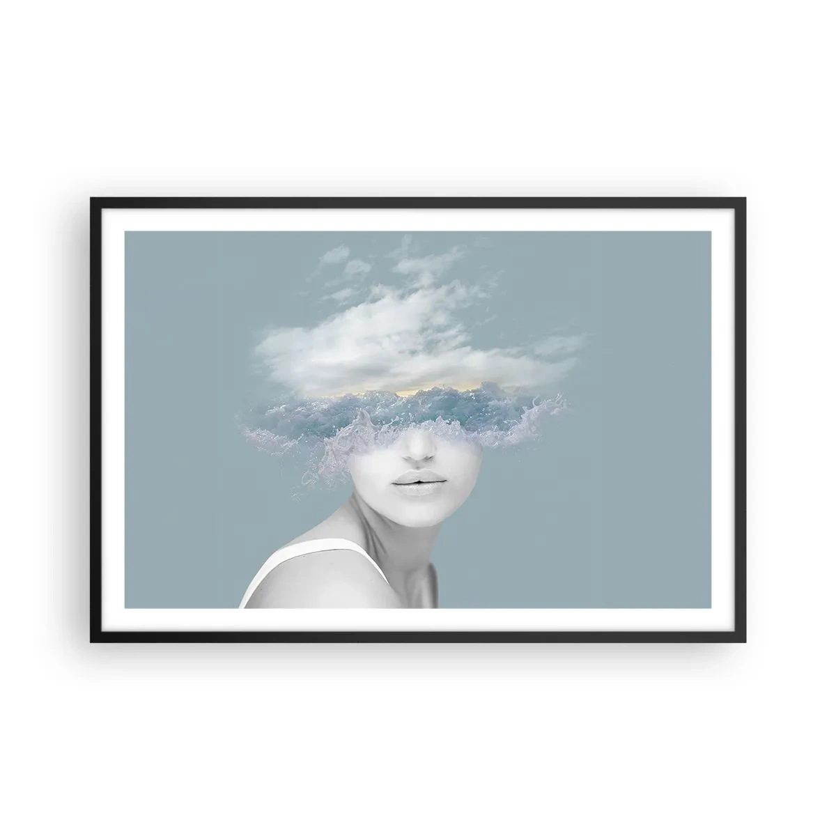 Plakát v černém rámu - S hlavou v oblacích - 91x61 cm