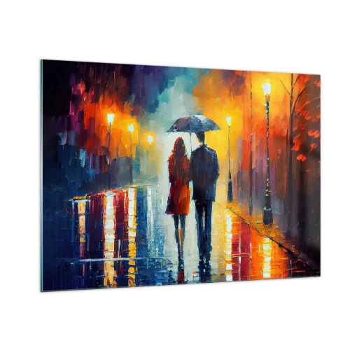 Obraz na skle - Spolu – barevná noc - 100x70 cm