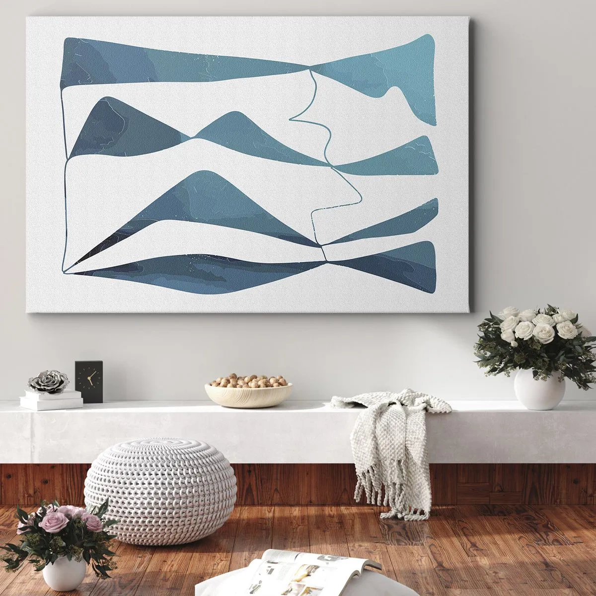 Obraz na plátně - Abstrakce: tyrkysový vztah - 100x70 cm