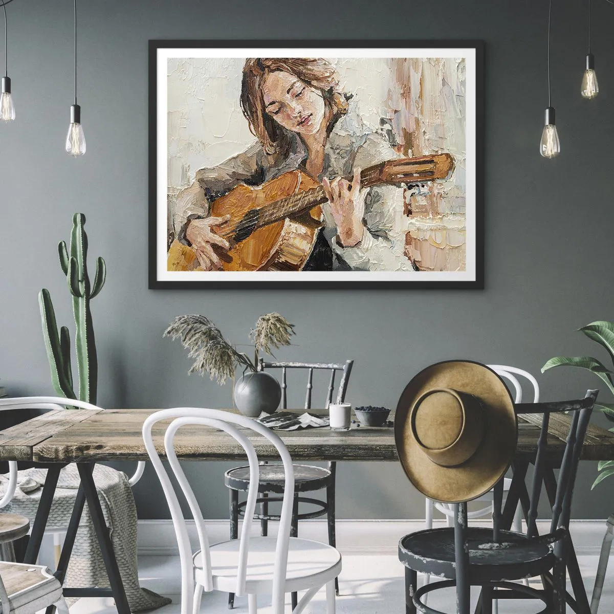 Plakát v černém rámu - Koncert pro kytaru a dívčí srdce - 70x50 cm