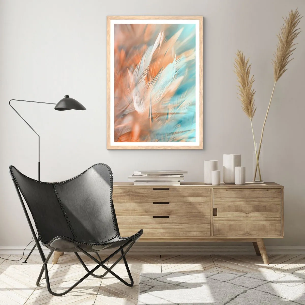 Plakát v rámu světlý dub - V krajině něhy - 61x91 cm