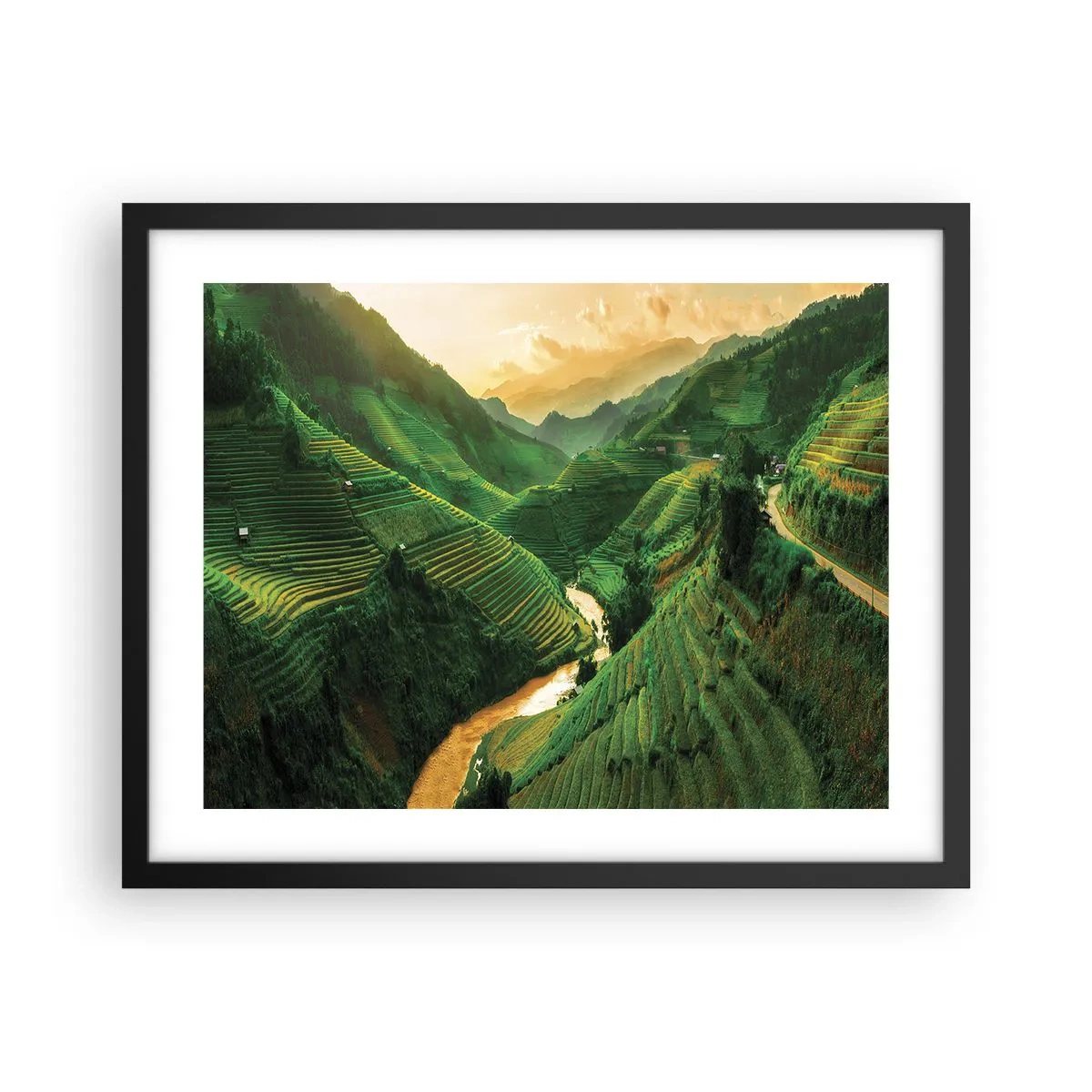 Plakát v černém rámu - Vietnamské údolí - 50x40 cm