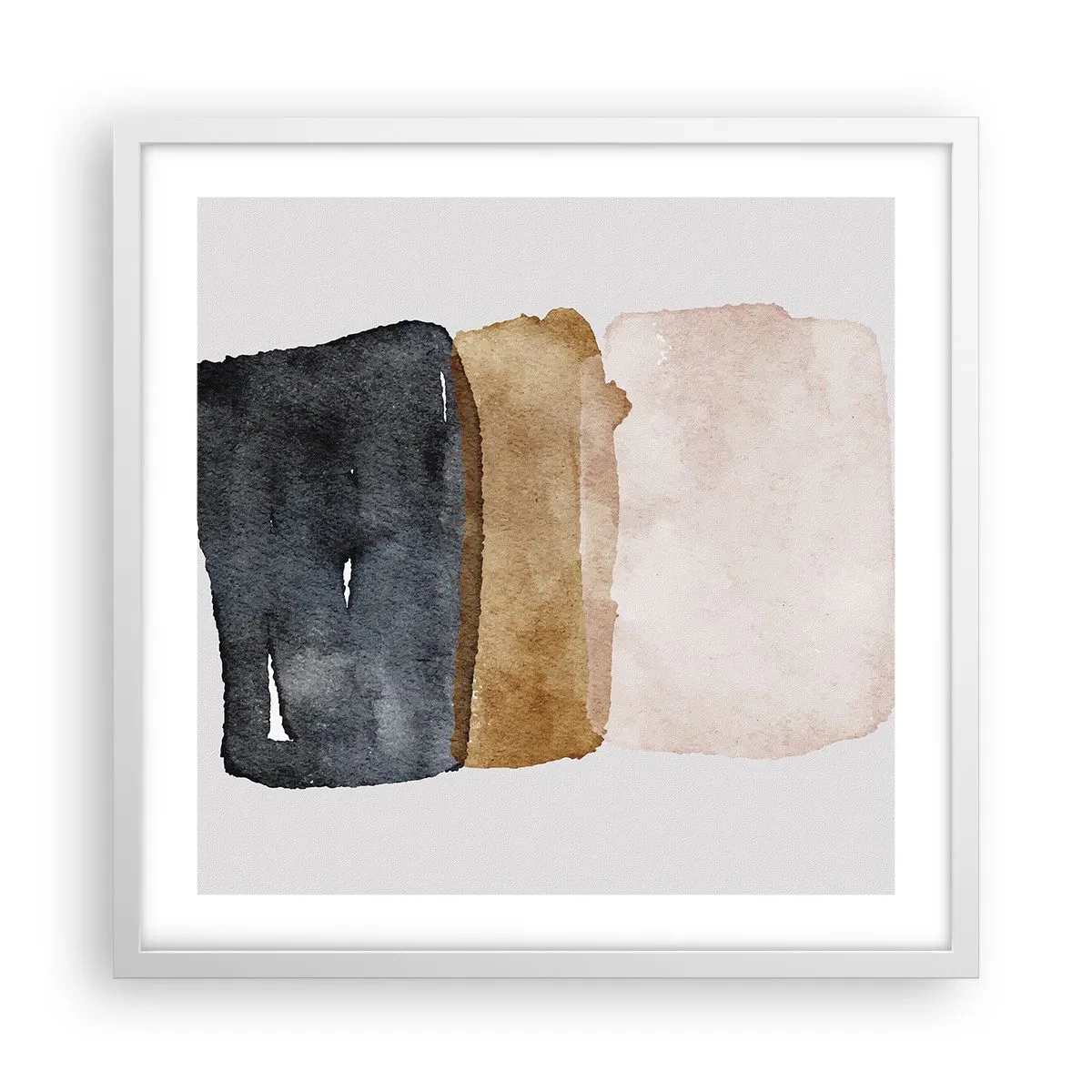 Plakát v bílém rámu - Kompozice zemitých barev - 50x50 cm