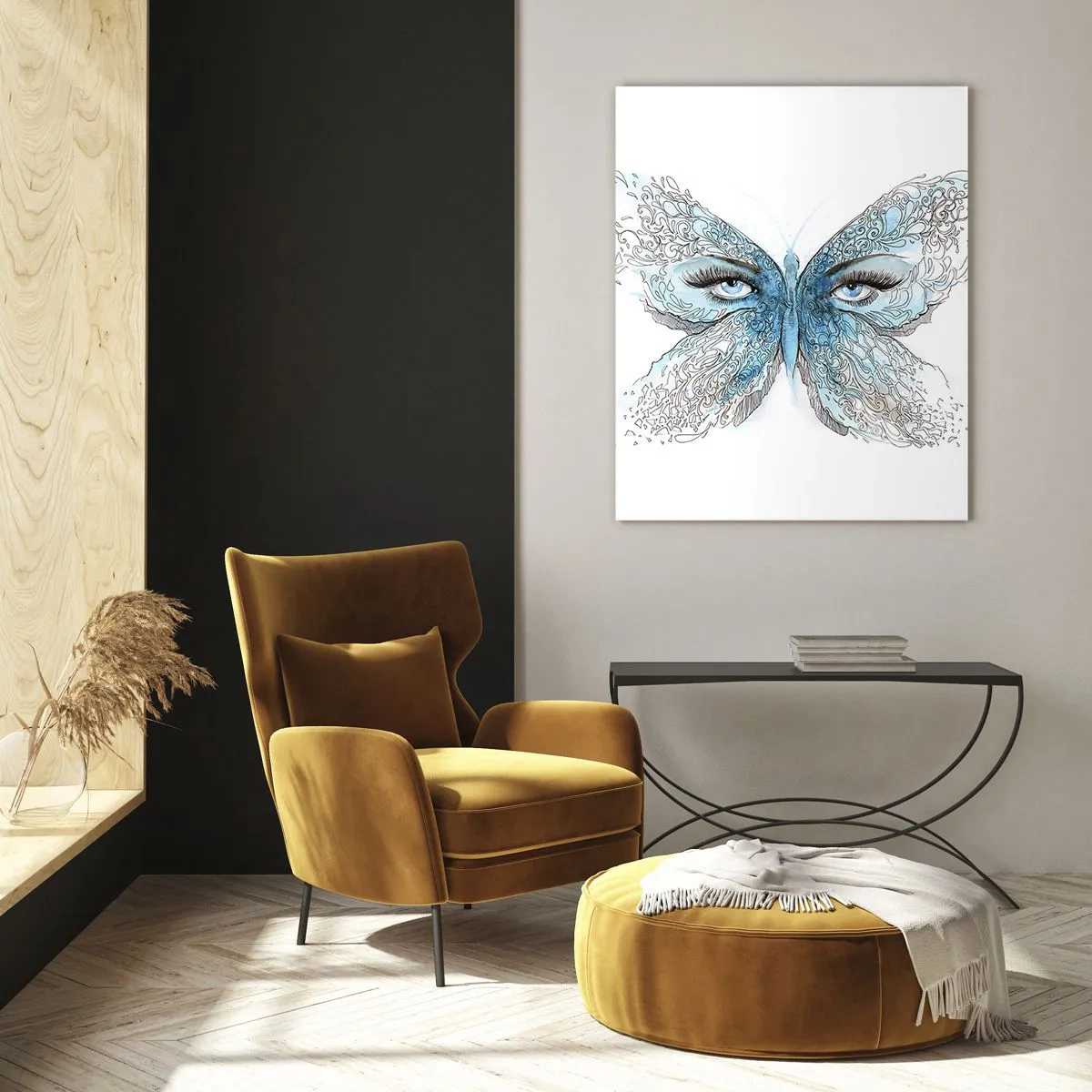 Obraz na skle - Sýkora modřinka eros - 50x70 cm