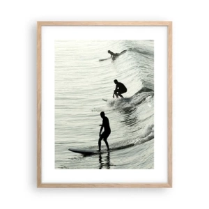 Plakát v rámu světlý dub - Za vlnou - 40x50 cm