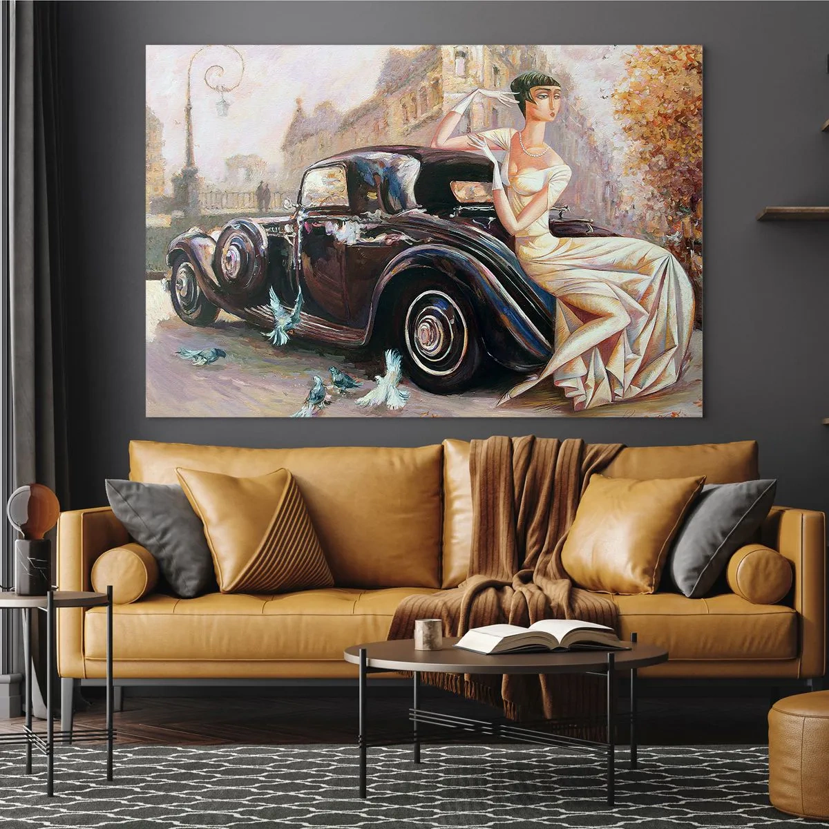 Obraz na skle - Elegance v retro stylu - 100x70 cm