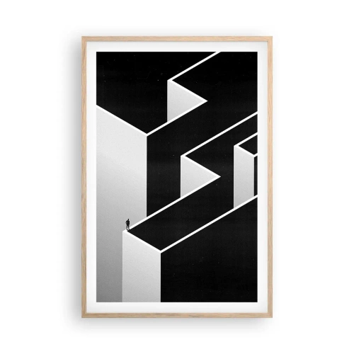 Plakát v rámu světlý dub - Osamělost na vrcholu - 61x91 cm