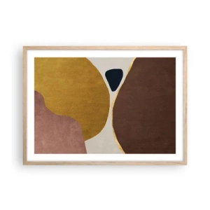 Plakát v rámu světlý dub - Abstrakce – místo v prostoru - 70x50 cm