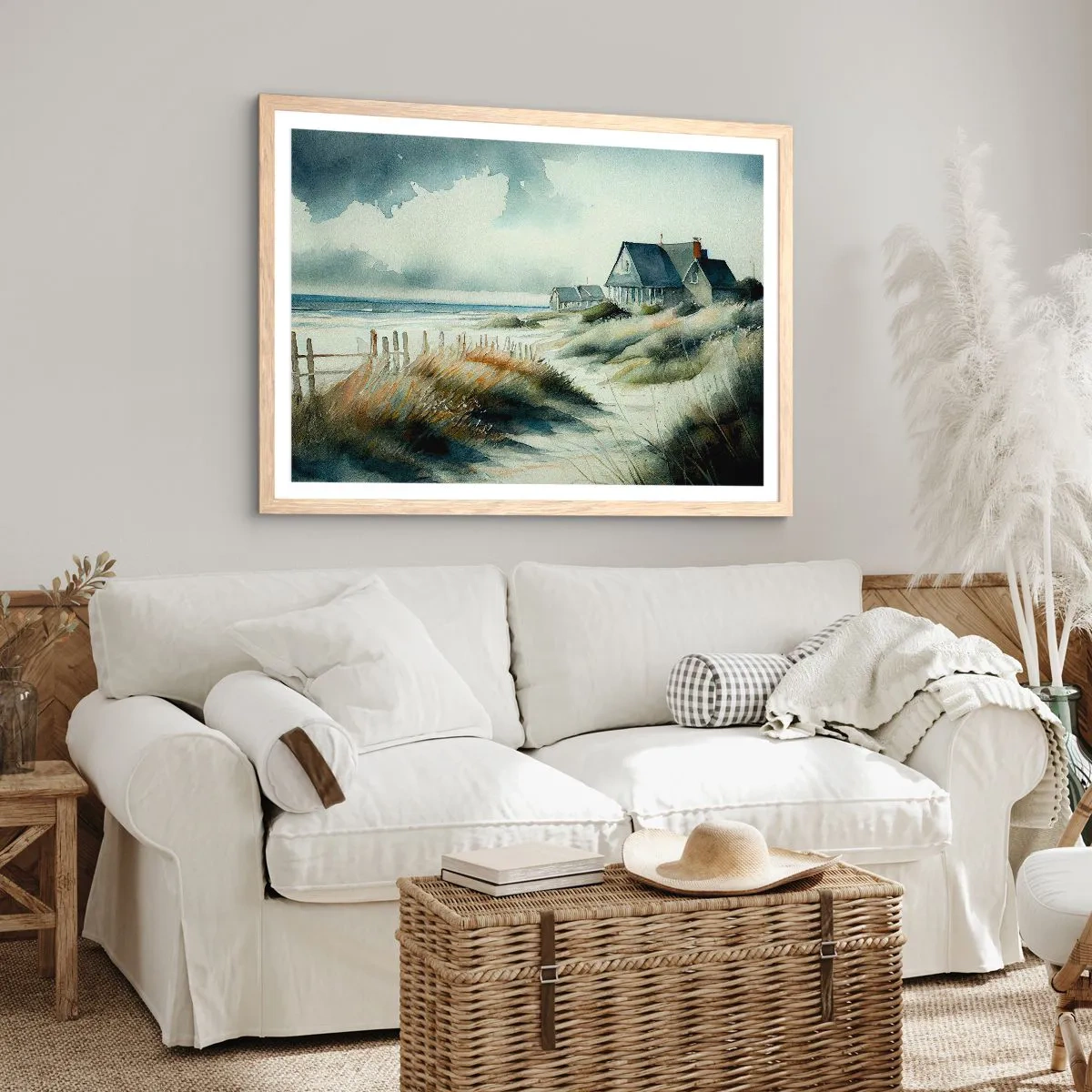 Plakát v rámu světlý dub - Daleko od shonu - 91x61 cm